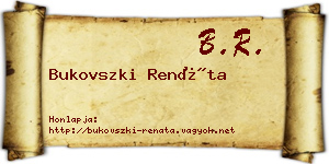 Bukovszki Renáta névjegykártya
